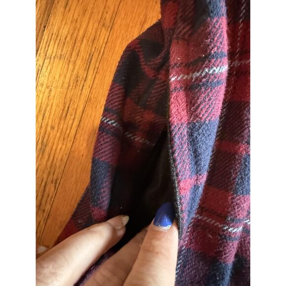 Orvis Shirt Mens Medium Red Blue Plaid Flannel Fleece Lined Heavyweight Pockets - Picture 8 of 9